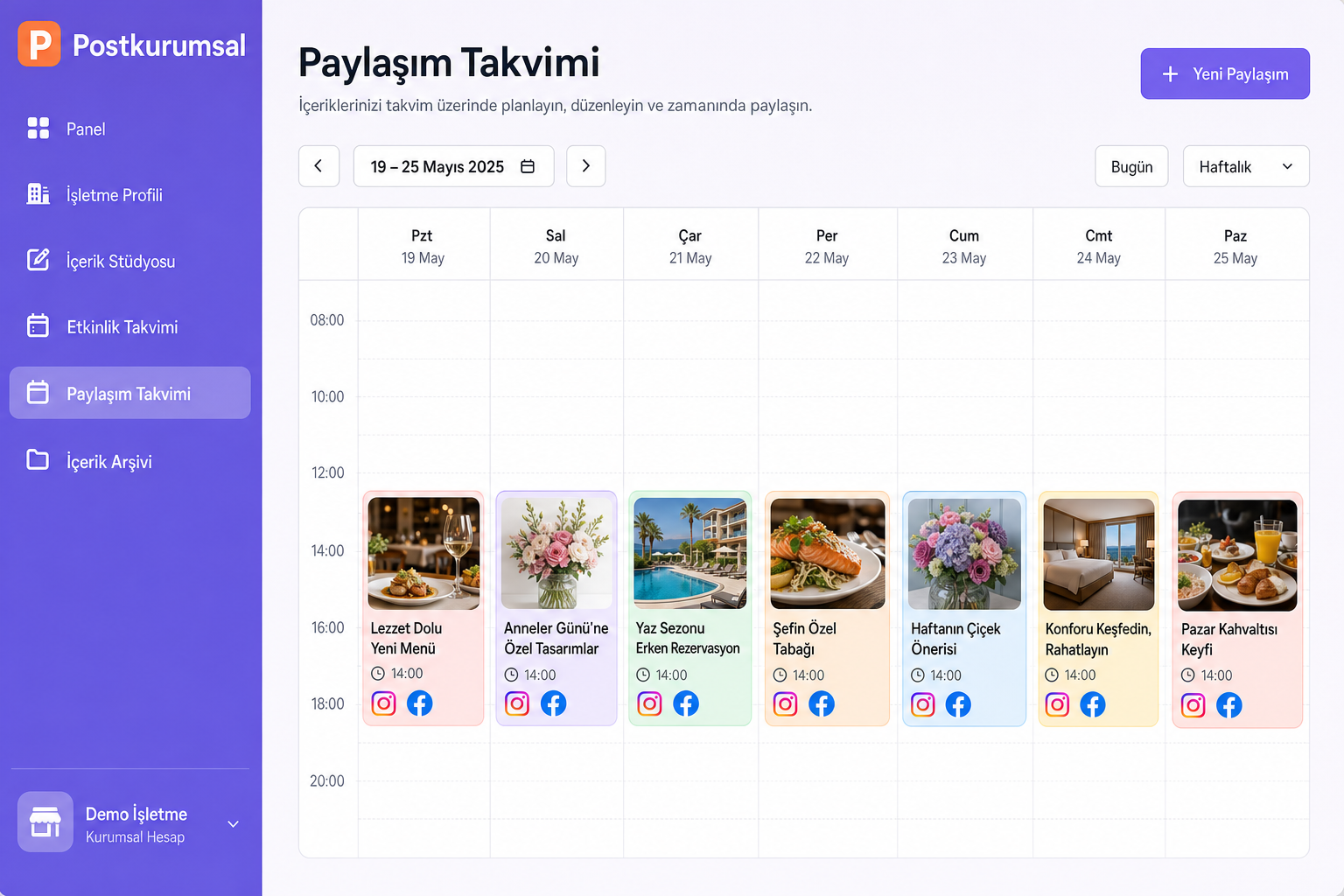 Paylaşım Takvimi