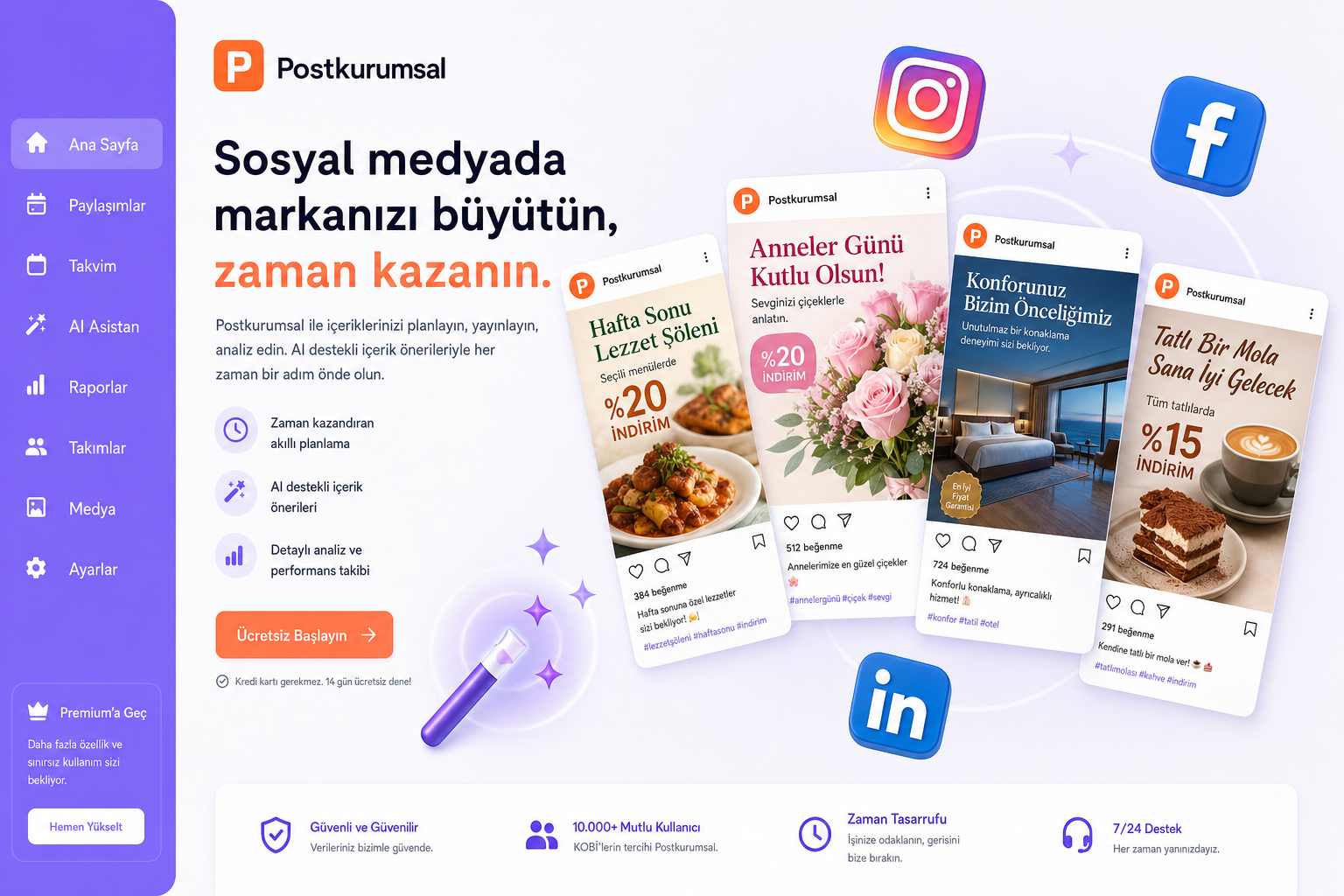 Postkurumsal — sektörünüze özel hazırlanmış sosyal medya paylaşımları
